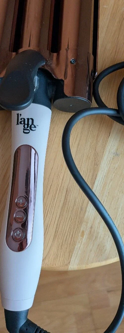 Lange White and Rose Gold 3-Barrel Crimping Iron for Women's- Styling Tool
